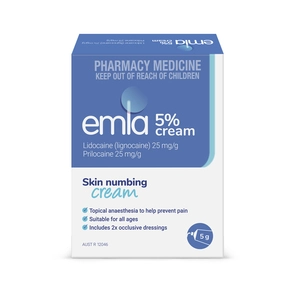 EMLA 5% Cream Tube with 2 Dressings 5g