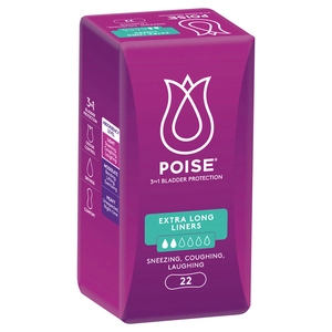 Poise Extra Long Liners 22 Pack