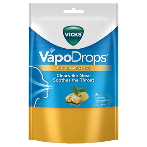 Vicks VapoDrops Butter Menthol Lozenges 24 Lozenges