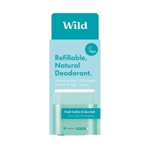 WILD Refillable Natural Deodorant Fresh Cotton & Sea Salt 40g