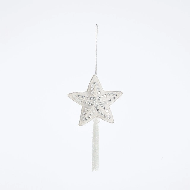 Beaded Star Tassel Christmas Hanging Decoration by Habitat