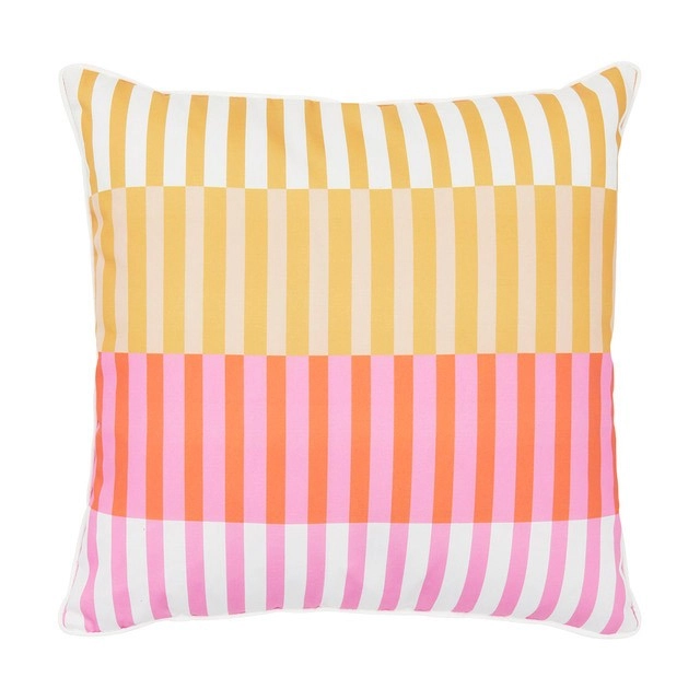 Bellini Check Outdoor Square Cushion by Pillow Talk