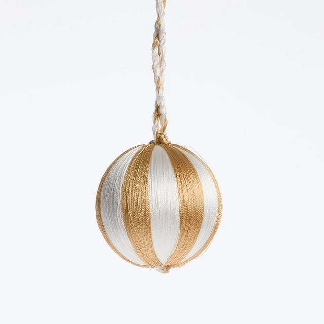 Carnival Stripe Natural White Christmas Bauble by Habitat