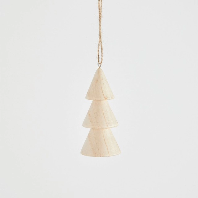 Christmas Wooden Natural Tree Hanging Decoration by Habitat