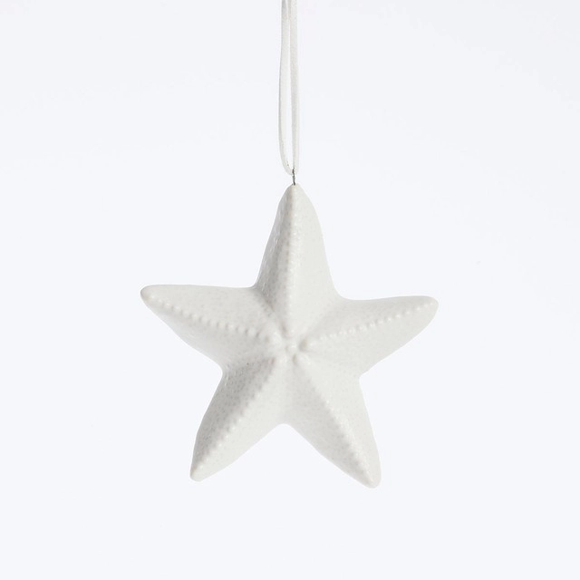 Cora Ceramic Starfish Christmas Hanging Decoration by Habitat