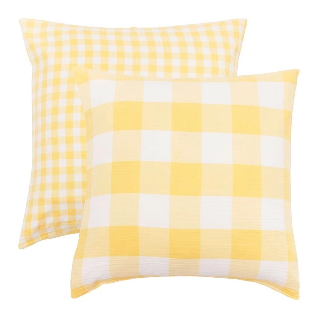 Della Check Reversible European Pillowcase by Habitat