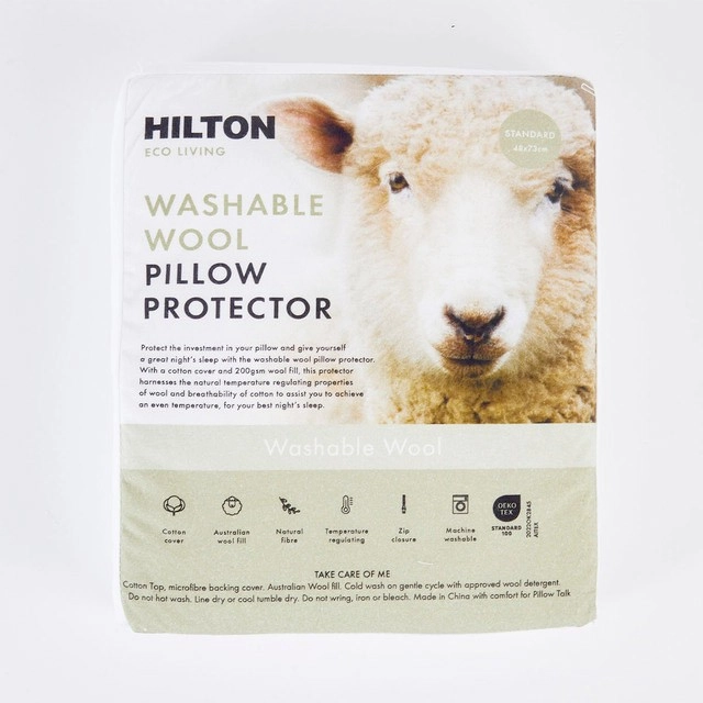 Eco Living Washable Wool Mattress Protector by Hilton