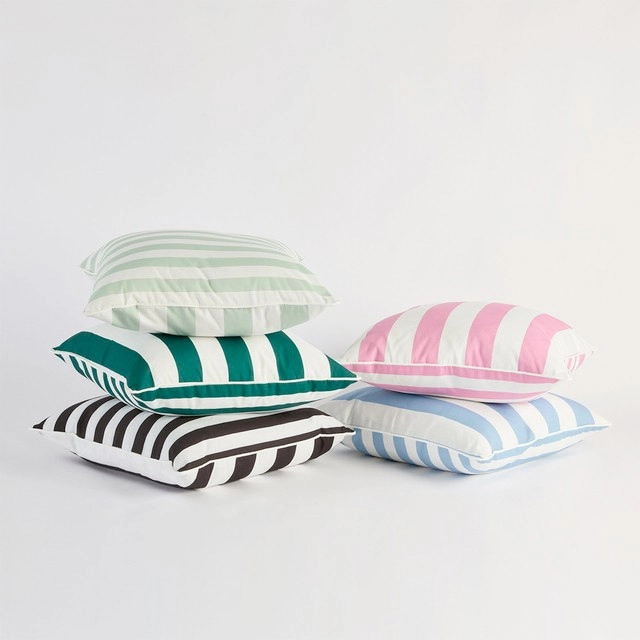 Marlowe Stripe Outdoor Square Cushion by Pillow Talk