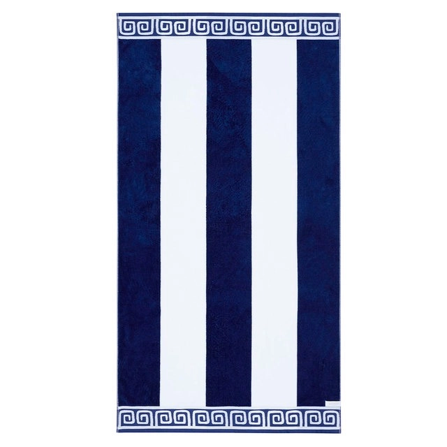 Porto Stripe Velour Jacquard Beach Towel by Pillow Talk