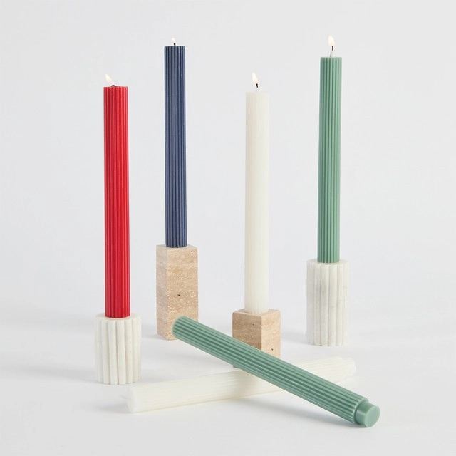 Ribbed Taper Candle 2pk by Habitat