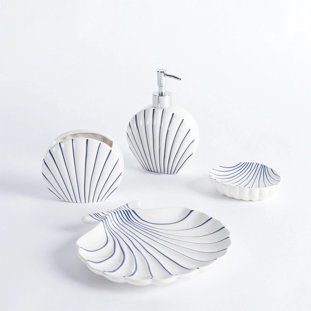 Shell Stripe Bathroom Accessories by Habitat