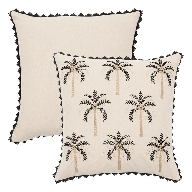 Tiki Palm Square Cushion by M.U.S.E.