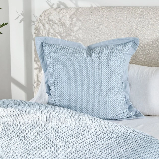 Waffle Blue European Pillowcase by M.U.S.E.