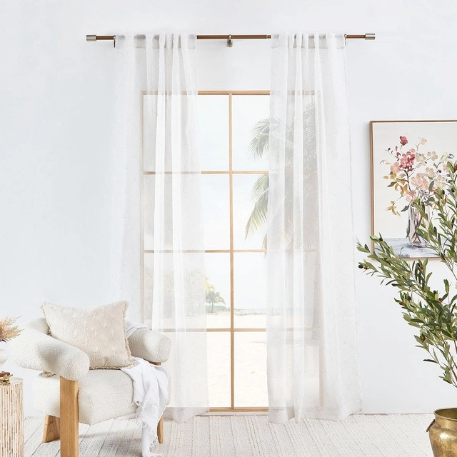 Akira Printed Sheer Curtain Pair by Essentials