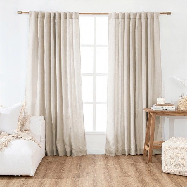 Aspen Natural Triple Weave Room Darkening Curtains by Habitat