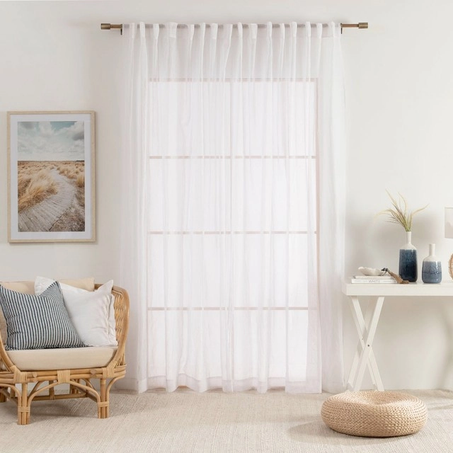 Beachley Sheer White Curtain Pair by Essentials