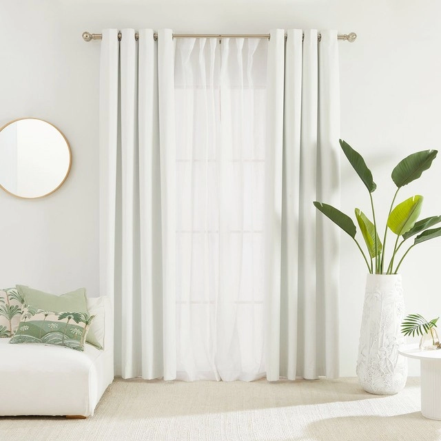 Malia White Blockout Curtain Pair by Habitat