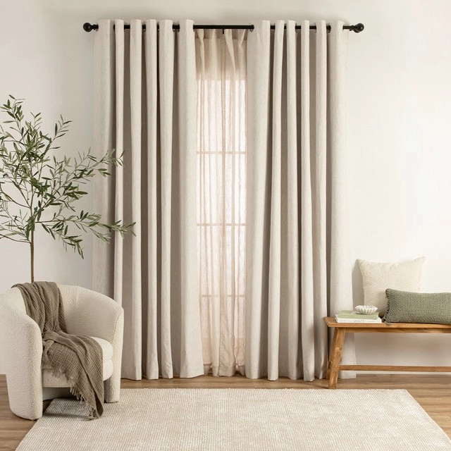 Marina Blockout Beige Curtain Pair by M.U.S.E.