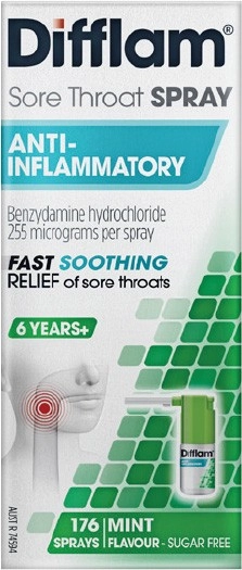 Difflam Sore Throat Spray Mint Flavour 176 Sprays