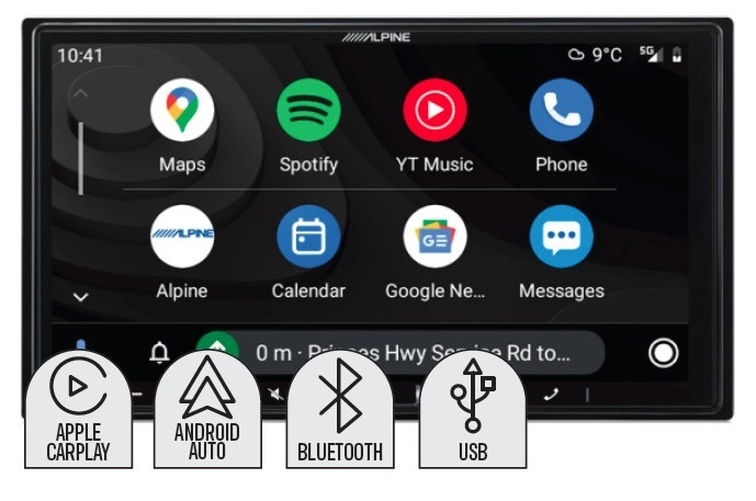 Alpine 7” Av Apple Carplay & Android Auto DAB+ Rec