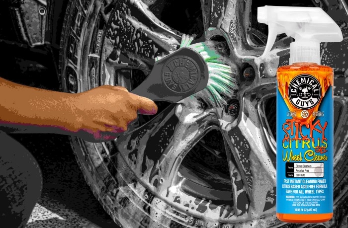 Chemical Guys Sticky Citrus Gel Wheel Cleaner & Wheelie All Exterior Surface and Wheel Brush