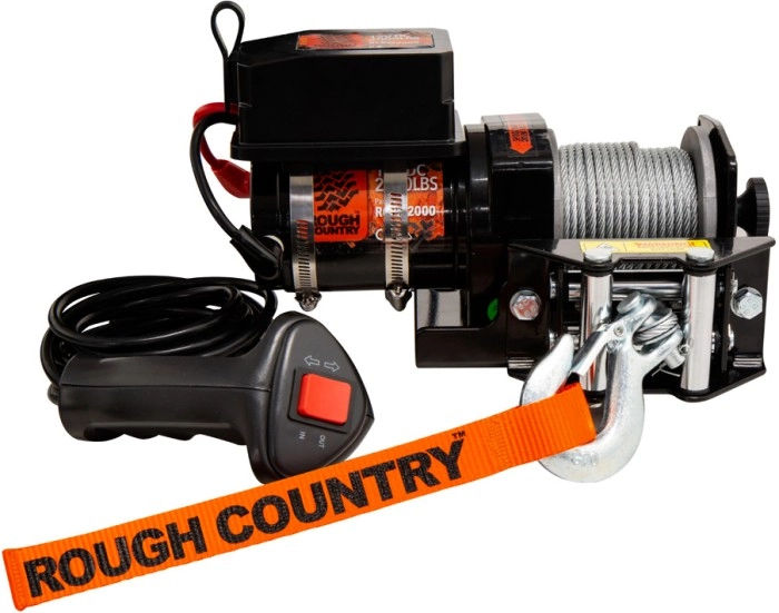 Rough Country 2000LBS Electric Utility Winch with Wire Rope