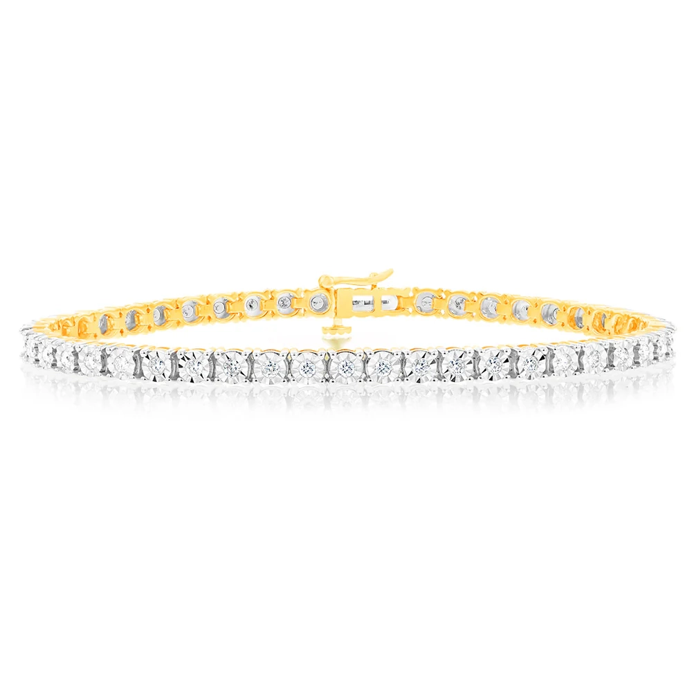 1 Carat Diamond Tennis Bracelet in 9ct Yellow Gold – Shiels Jewellers