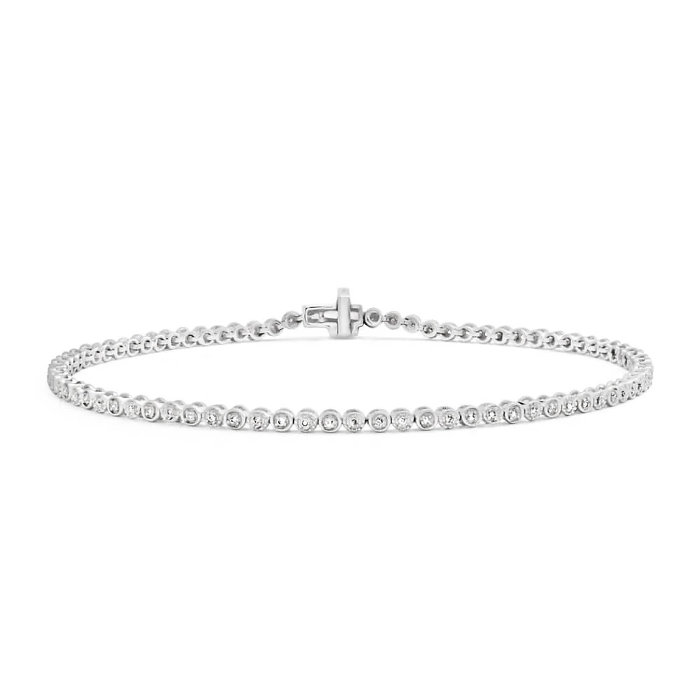 1/4 Carat Charming Fancy Tennis 18cm Bracelet in 9ct White Gold – Shiels Jewellers