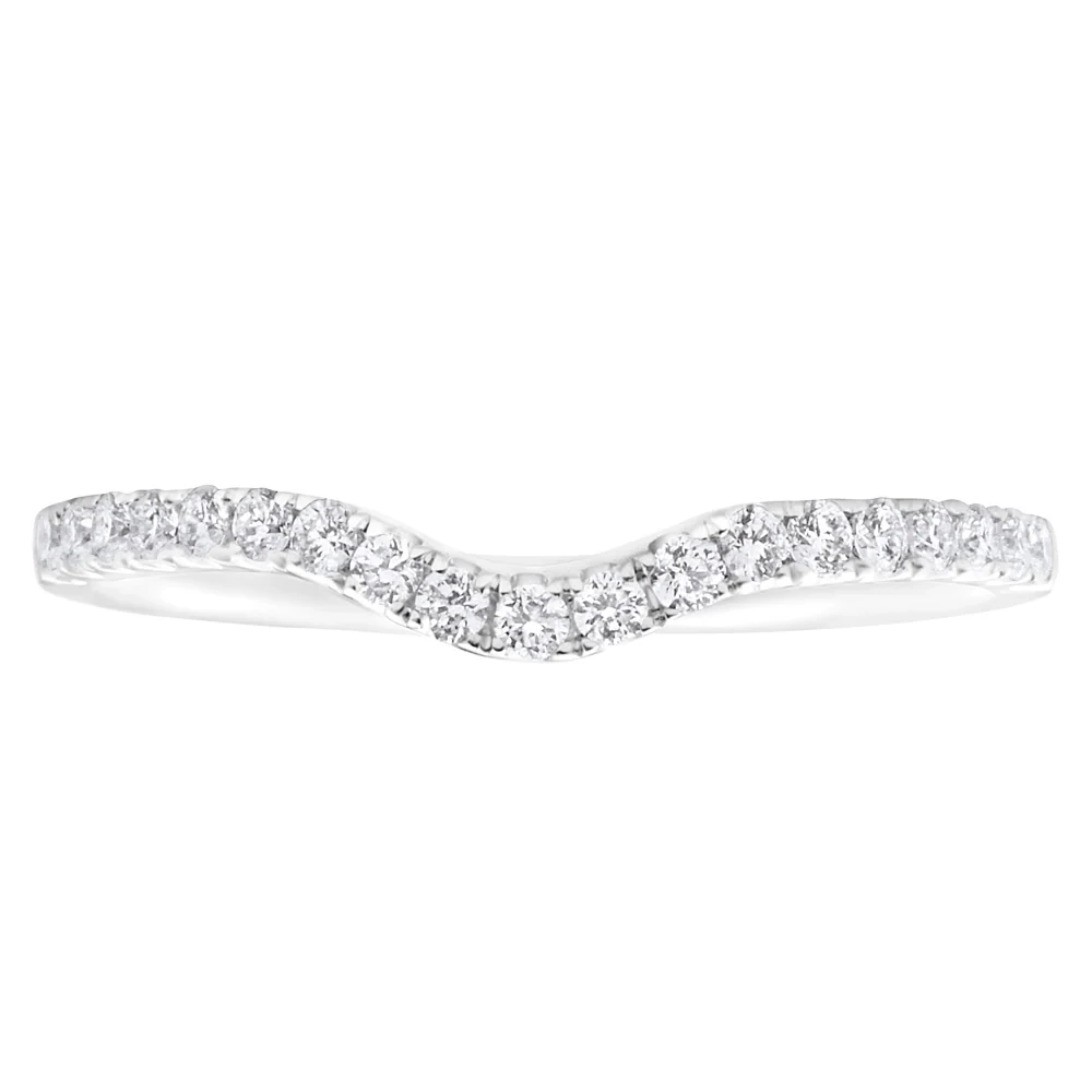 18ct White Gold 'Carina' Contour Ring With 0.2 Carats Of Diamonds – Shiels Jewellers