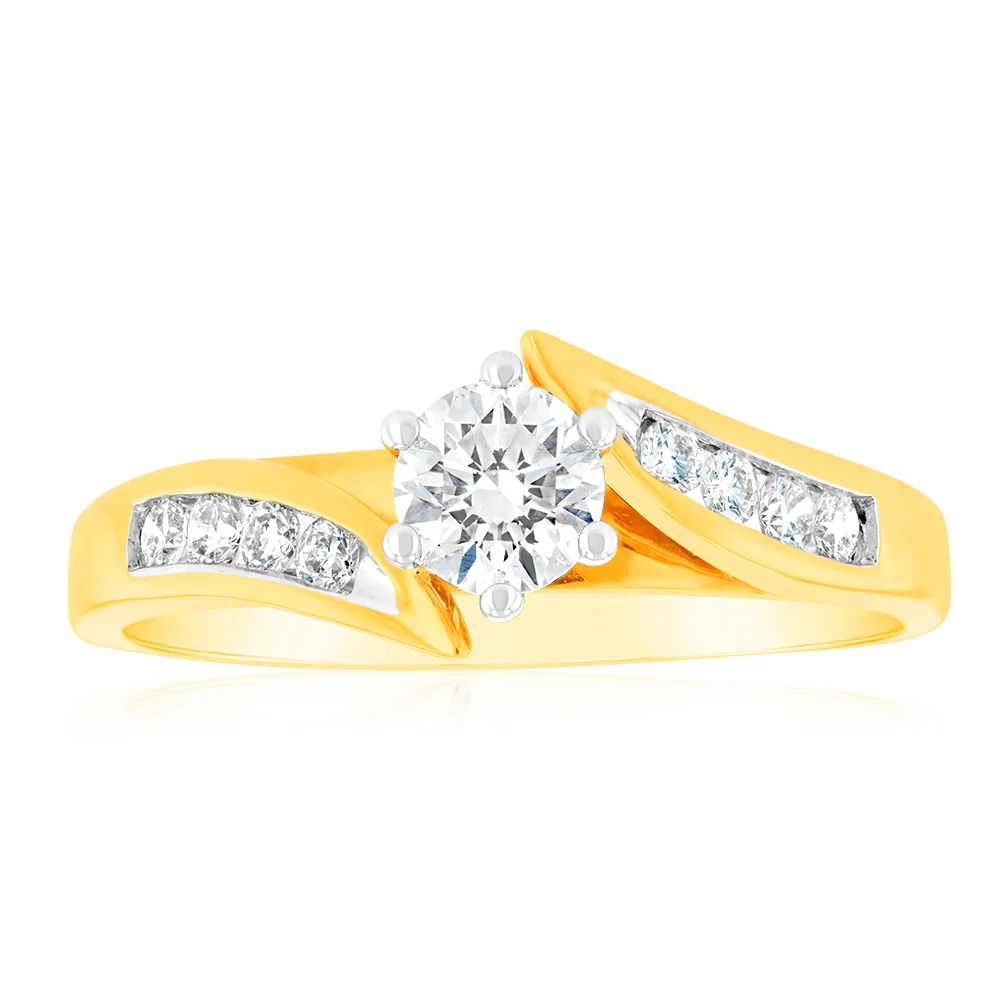 18ct Yellow Gold Ring With 8 Brilliant Cut Diamonds Totalling 1/2 Cara – Shiels Jewellers