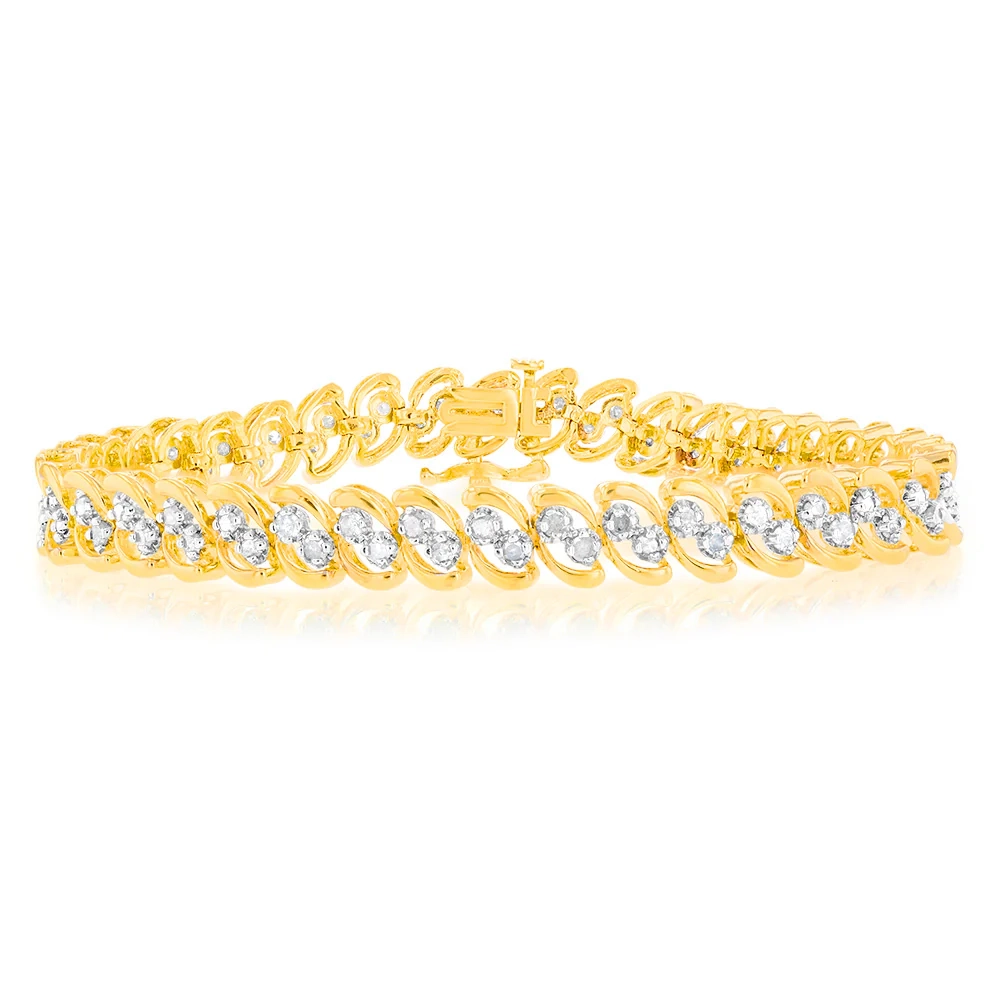 2 Carat Diamond Bracelet in Gold Plated Silver – Shiels Jewellers