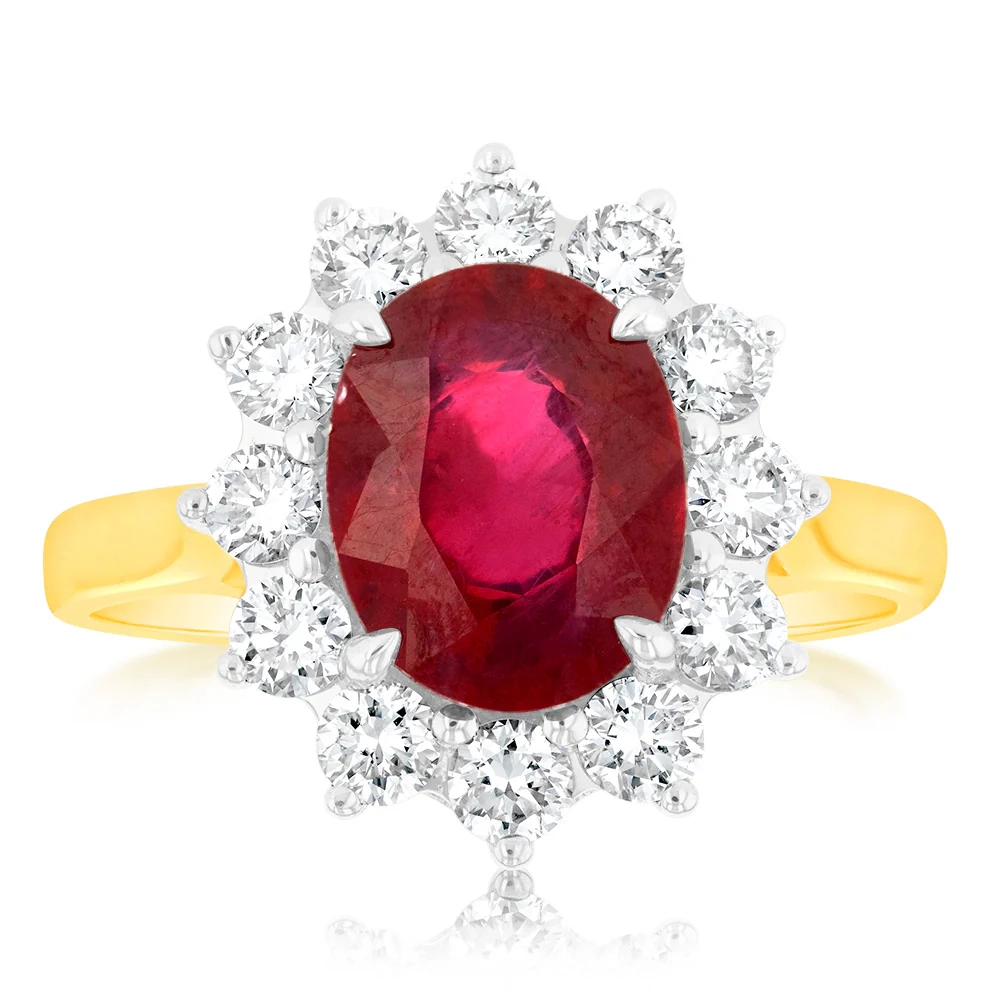 4 Carat Natural Enhanced Ruby & 1 Carat Luminesce Lab Grown Diamond Co – Shiels Jewellers