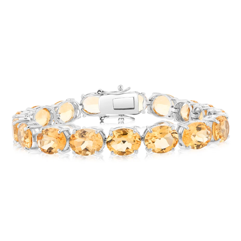 40 Carat Citrine Tennis Bracelet Set in Sterling Silver – Shiels Jewellers