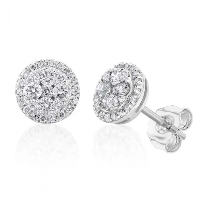 9ct Alluring White Gold 1/2 Carat Diamond Stud Earrings – Shiels Jewellers