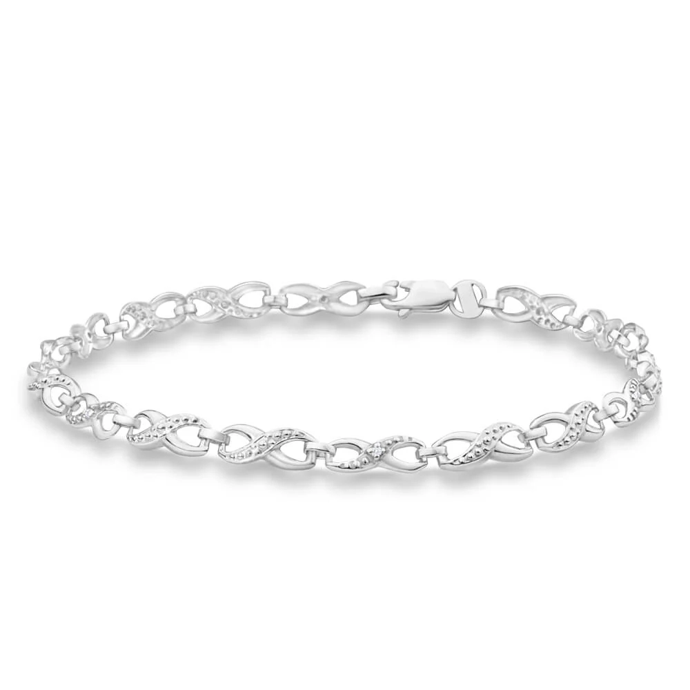 9ct Alluring White Gold Diamond Fancy Bracelet – Shiels Jewellers