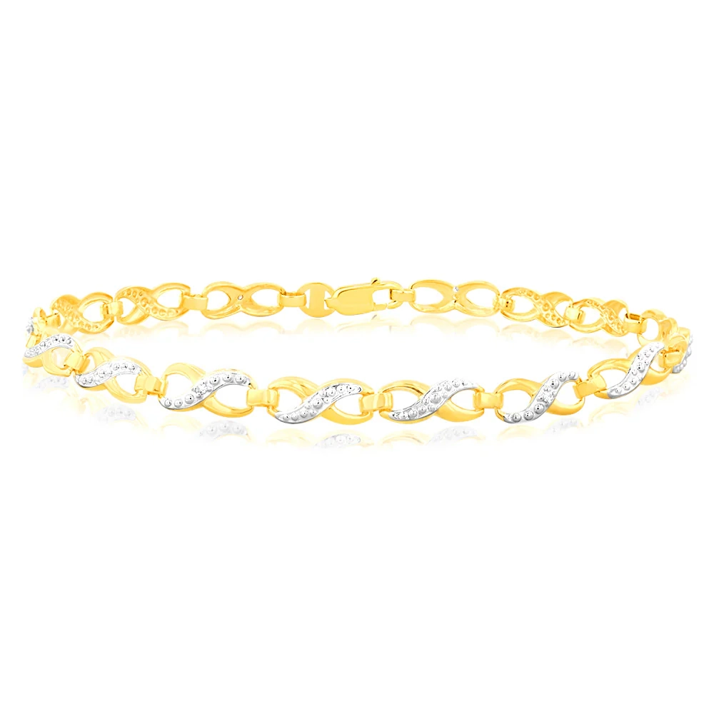 9ct Alluring Yellow Gold Diamond Fancy Bracelet – Shiels Jewellers