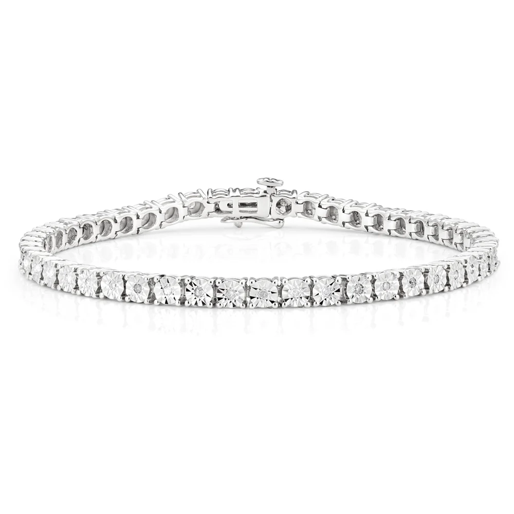 9ct Dazzling White Gold 1 Carat Diamond 18cm Tennis Bracelet – Shiels Jewellers