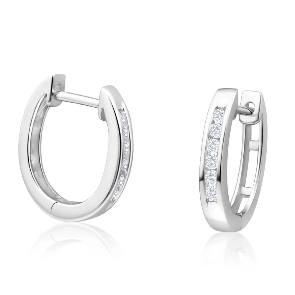 9ct Magnificent White Gold Diamond Hoop Earrings – Shiels Jewellers