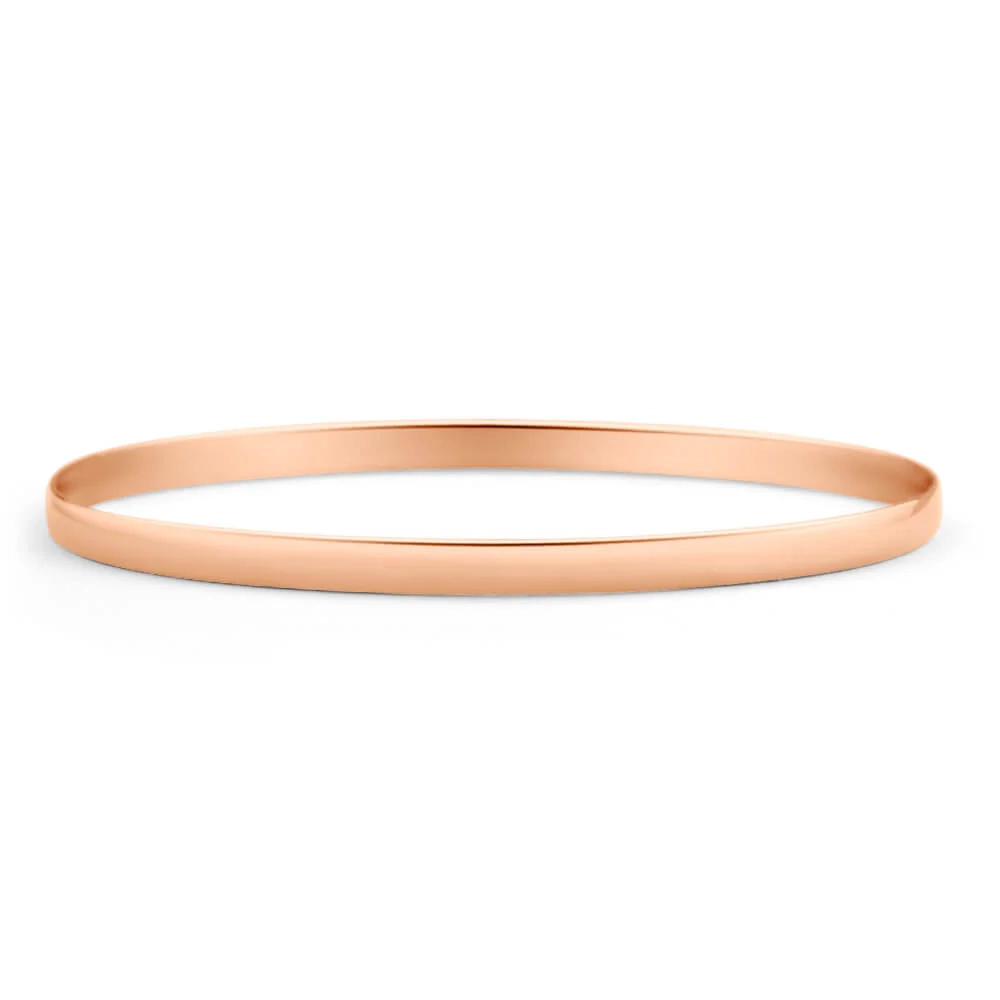 9ct Rose Gold 4mm Solid Bangle – Shiels Jewellers