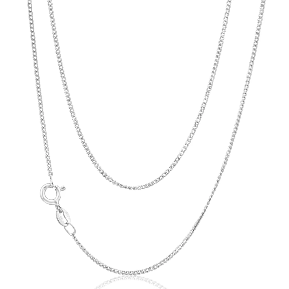 9ct White Gold Curb Chain 45cm long diamond Cut – Shiels Jewellers