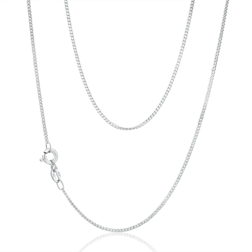 9ct White Gold Diamond Cut Curb 50cm Chain – Shiels Jewellers