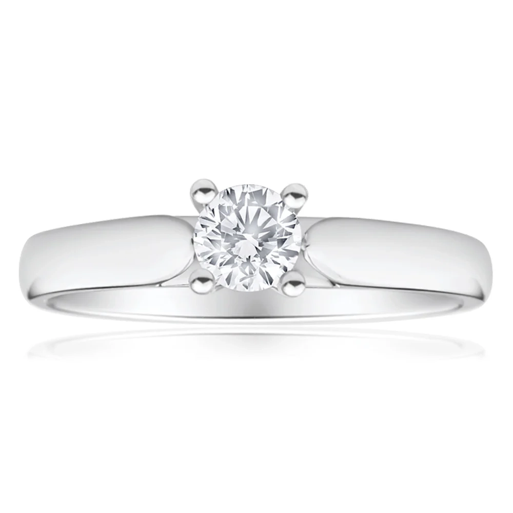 9ct White Gold Solitaire Ring With 0.30 Carat 4 Claw Set Diamond – Shiels Jewellers