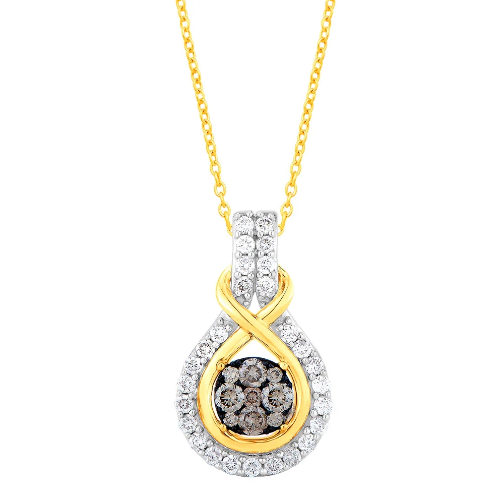 9ct Yellow Gold 1/2 Carat Diamond Pendant with 36 Australian Diamonds  – Shiels Jewellers