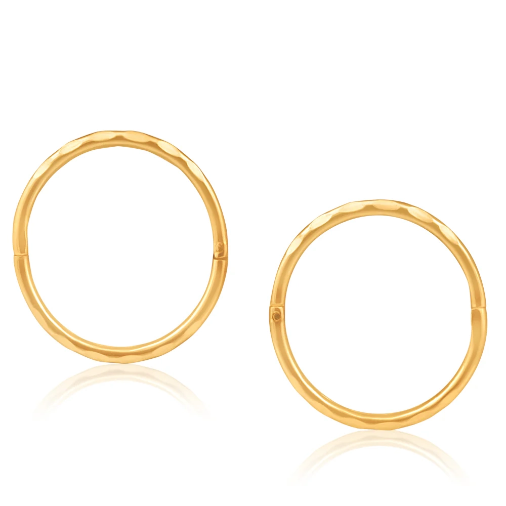 9ct Yellow Gold 13mm Faceted Sleeper Earrings – Shiels Jewellers