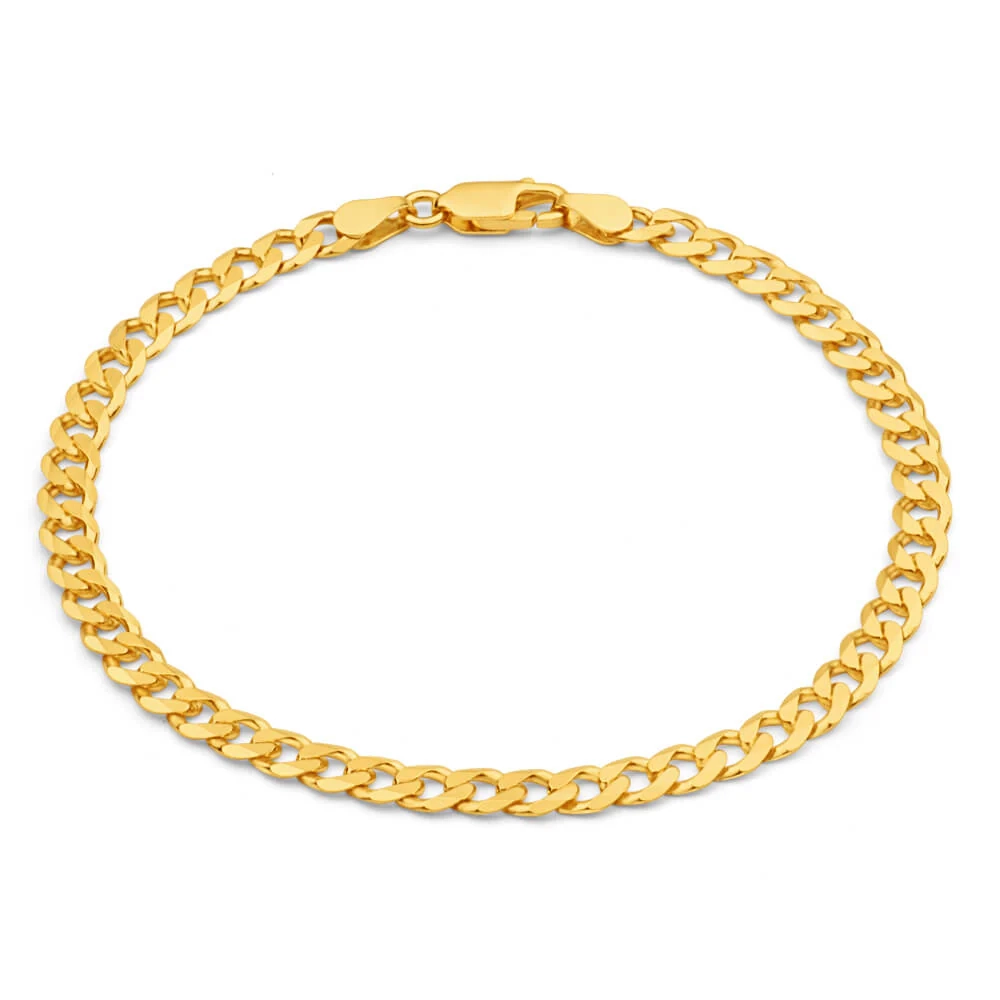 9ct Yellow Gold 21cm 120 Gauge Curb Bracelet – Shiels Jewellers