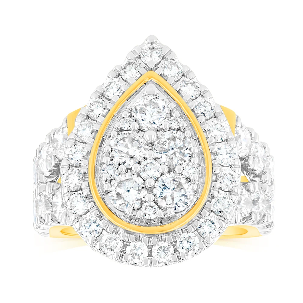 9ct Yellow Gold 4 Carat Diamond Ring with Brilliant Cut Diamonds – Shiels Jewellers