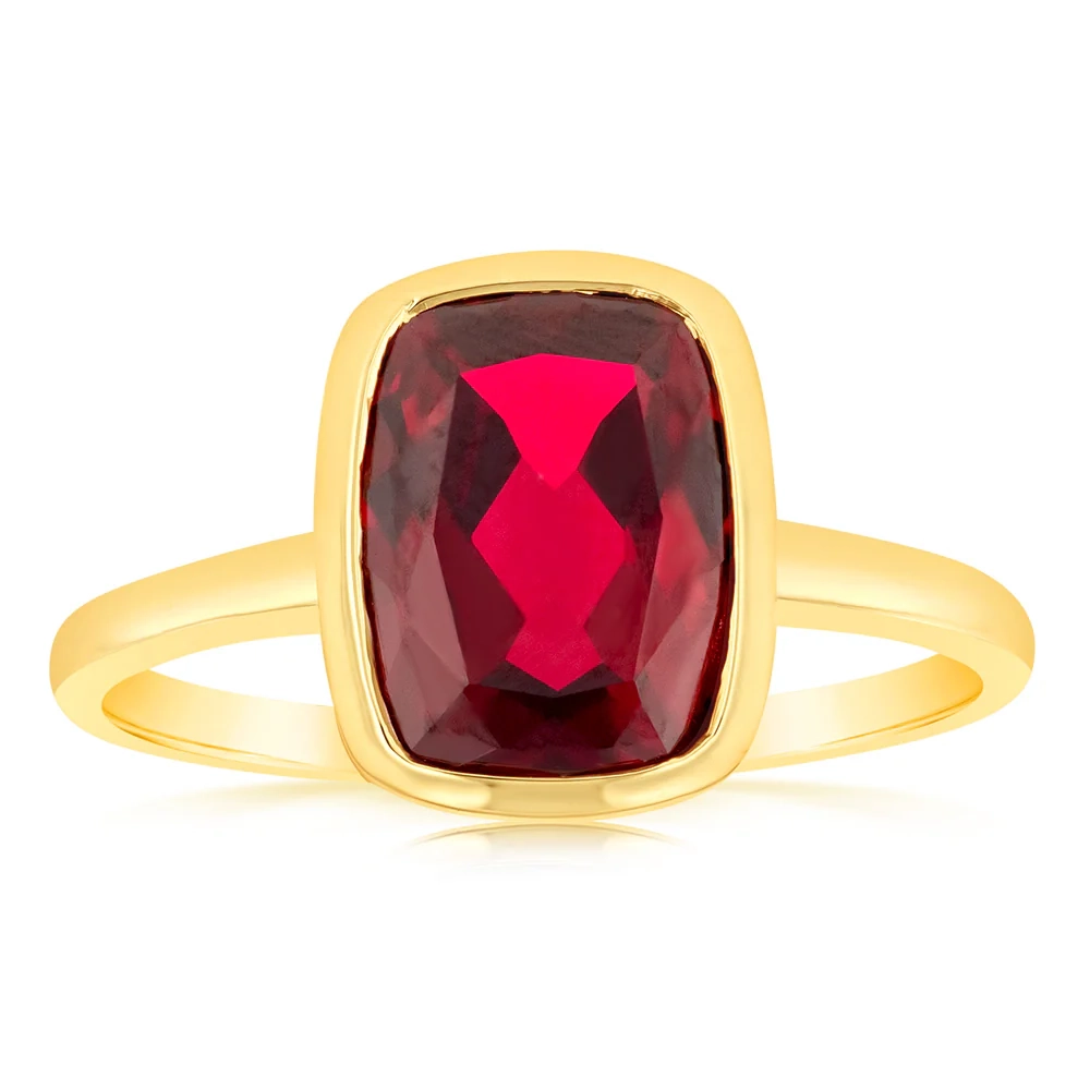 9ct Yellow Gold 4.5 Carat Created Ruby Ring – Shiels Jewellers