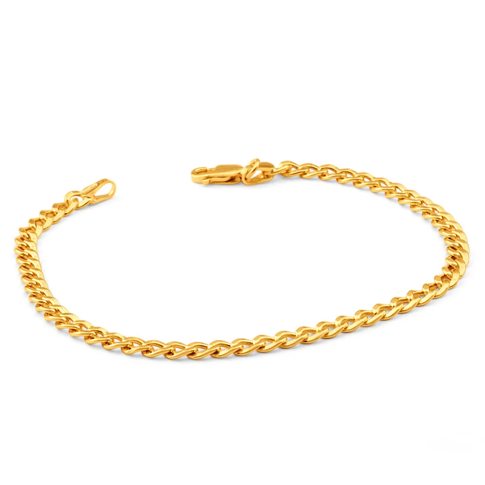 9ct Yellow Gold Copper Filled Curb Bracelet 100Gauge – Shiels Jewellers