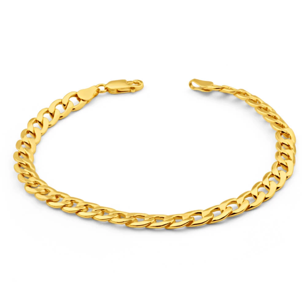 9ct Yellow Gold Copperfilled 21cm Curb Bracelet 150 Gauge – Shiels Jewellers