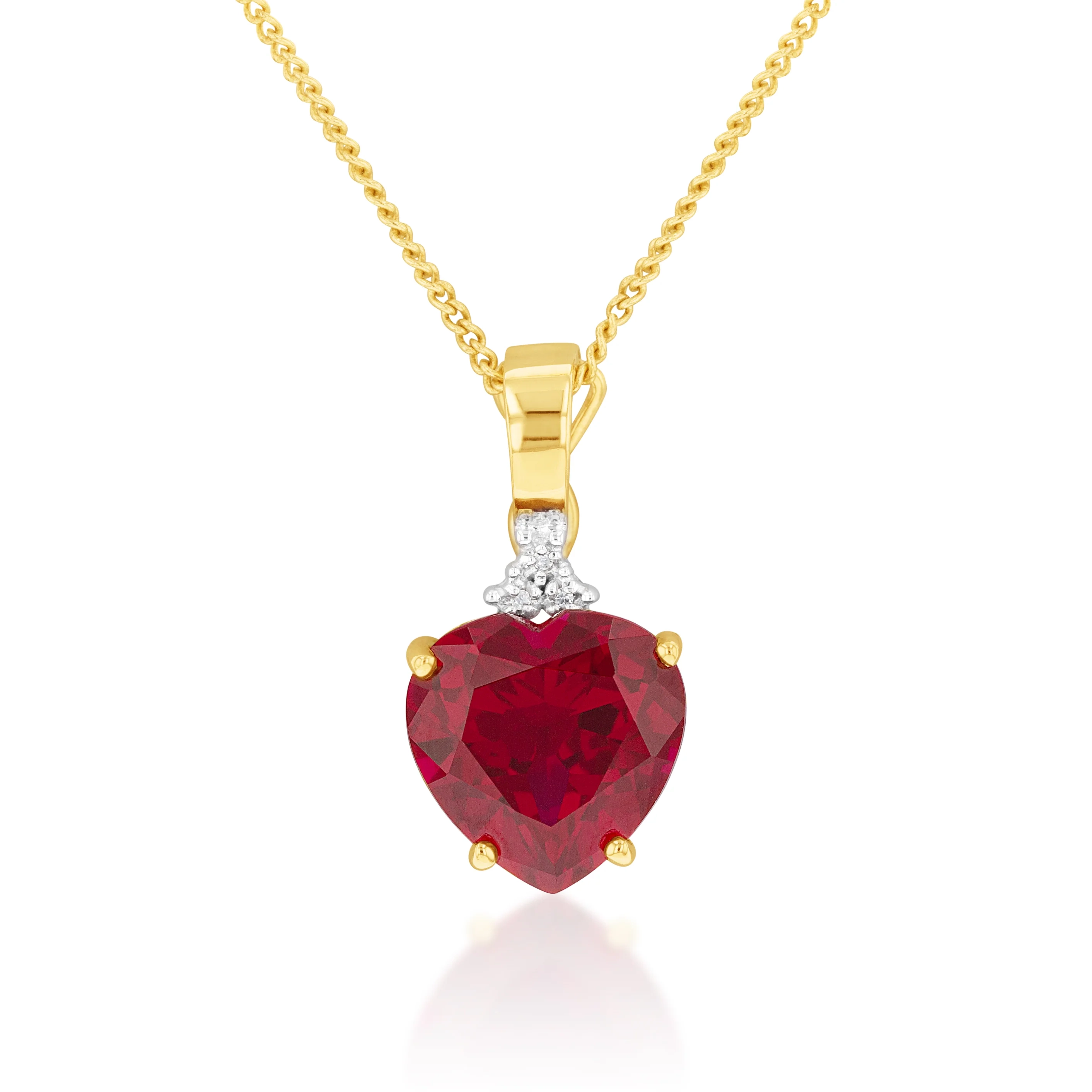 9ct Yellow Gold Created Ruby and Diamond Enhancer Pendant – Shiels Jewellers